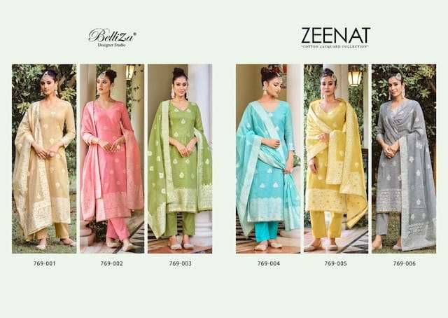 Zeenat By Belliza 769-001 To 769-006 Series Beautiful Stylish Festive Suits Fancy Colorful Casual Wear & Ethnic Wear & Ready To Wear Pure Cotton Digital Print Dresses At Wholesale Price