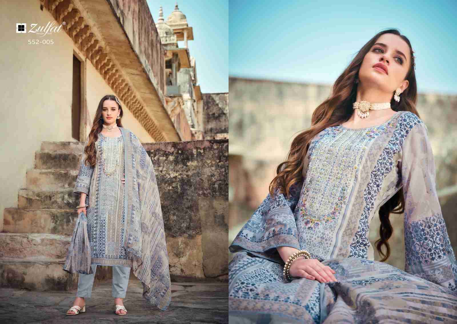 Rozeen By Zulfat 552-001 To 552-008 Series Beautiful Festive Suits Stylish Fancy Colorful Casual Wear & Ethnic Wear Pure Cotton Print Dresses At Wholesale Price