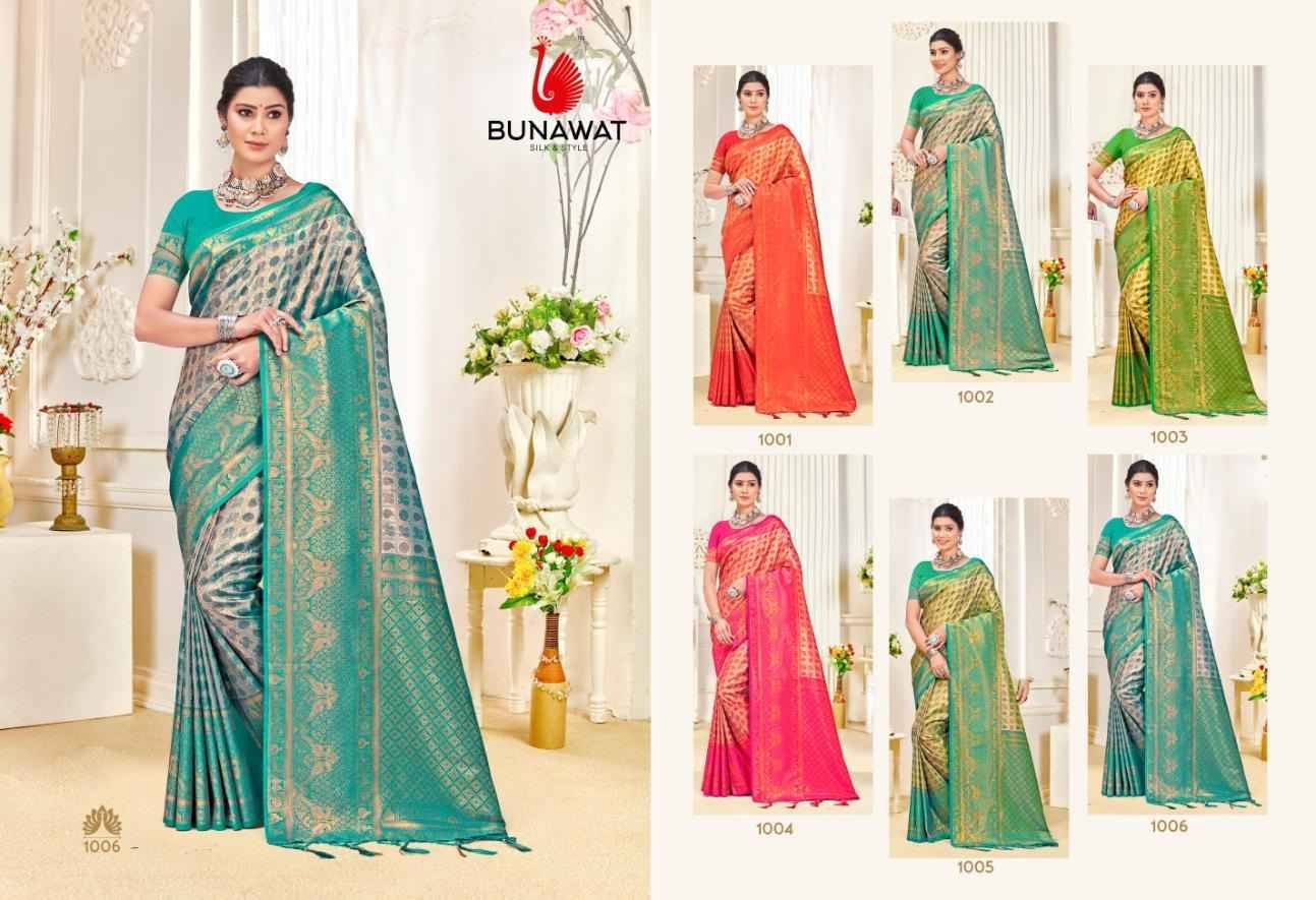 Kalanidhi Vol-4 By Bunawat 1001 To 1006 Series Indian Traditional Wear Collection Beautiful Stylish Fancy Colorful Party Wear & Occasional Wear Kanjivaram Silk Sarees At Wholesale Price