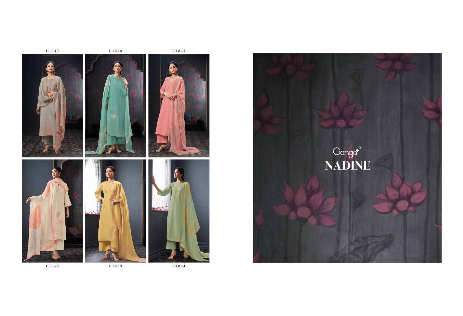 Nadine By Ganga Fashion 1849 To 1854 Series Designer Festive Suits Beautiful Fancy Colorful Stylish Party Wear & Occasional Wear Premium Cotton Dresses At Wholesale Price