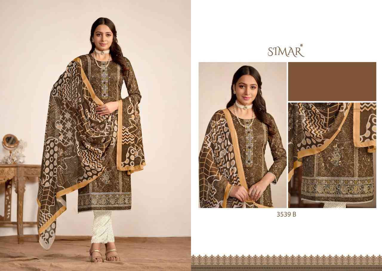 Samara By Glossy 3539-A To 3539-D Series Beautiful Festive Suits Colorful Stylish Fancy Casual Wear & Ethnic Wear Pure Lawn Cotton Dresses At Wholesale Price