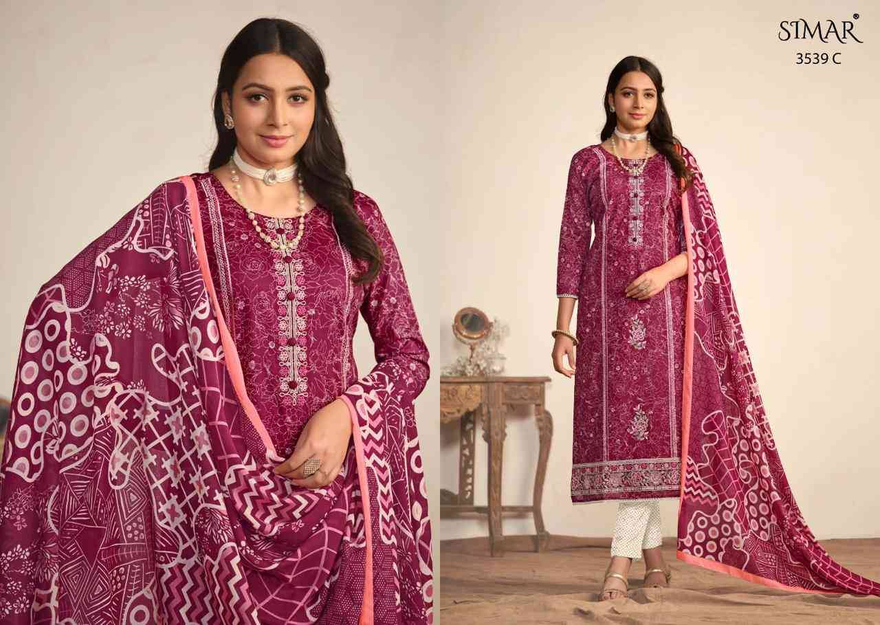 Samara By Glossy 3539-A To 3539-D Series Beautiful Festive Suits Colorful Stylish Fancy Casual Wear & Ethnic Wear Pure Lawn Cotton Dresses At Wholesale Price