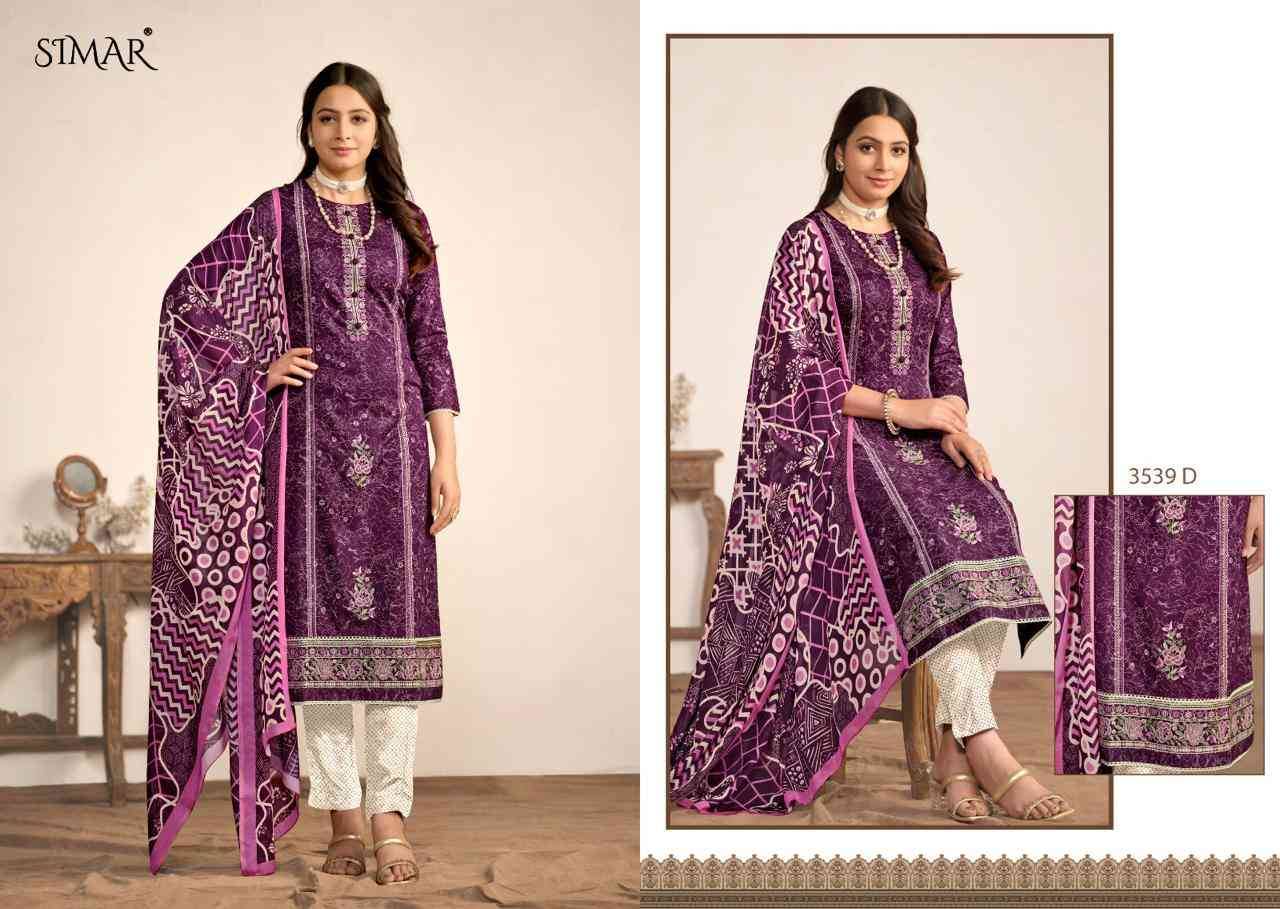 Samara By Glossy 3539-A To 3539-D Series Beautiful Festive Suits Colorful Stylish Fancy Casual Wear & Ethnic Wear Pure Lawn Cotton Dresses At Wholesale Price