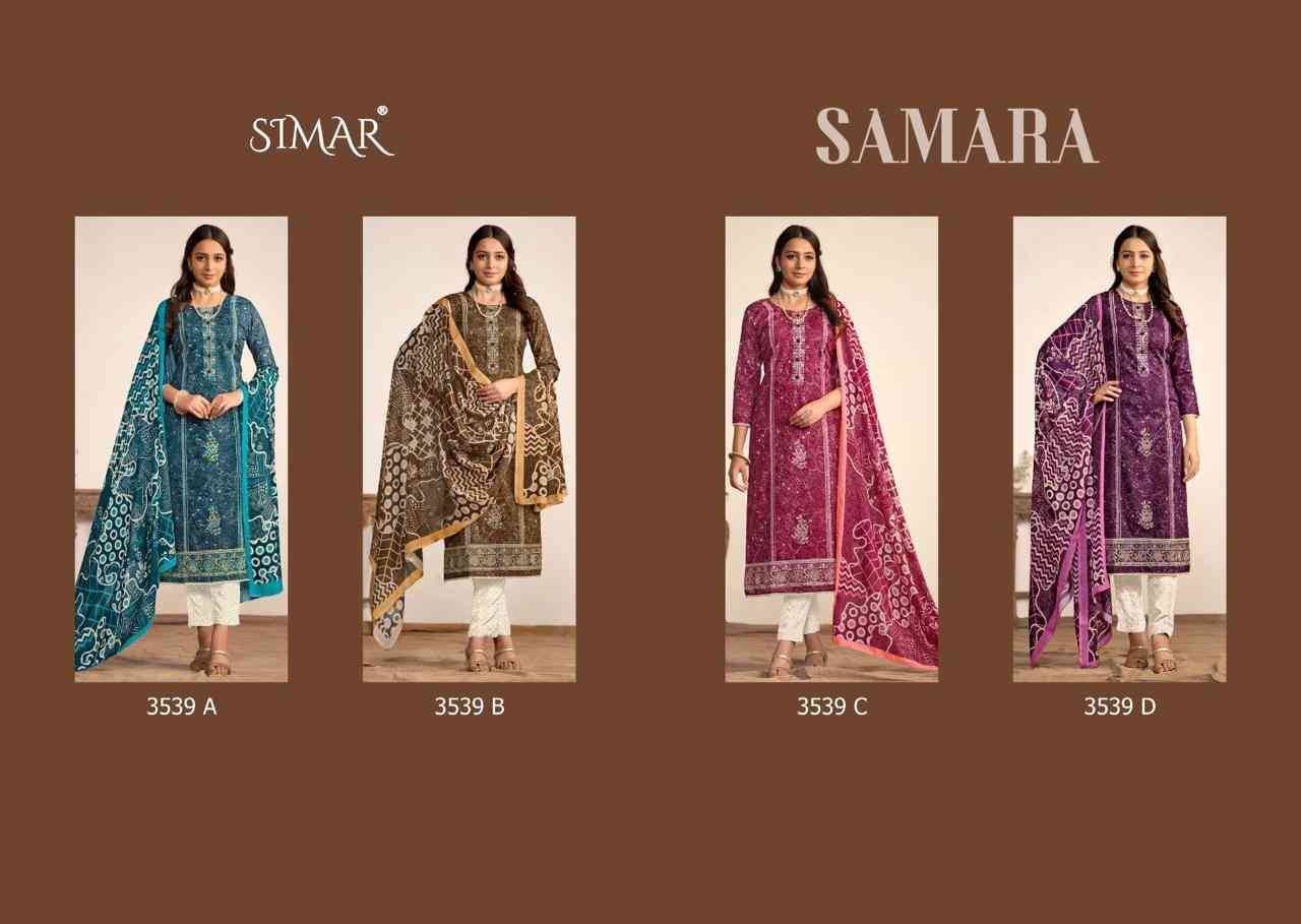 Samara By Glossy 3539-A To 3539-D Series Beautiful Festive Suits Colorful Stylish Fancy Casual Wear & Ethnic Wear Pure Lawn Cotton Dresses At Wholesale Price