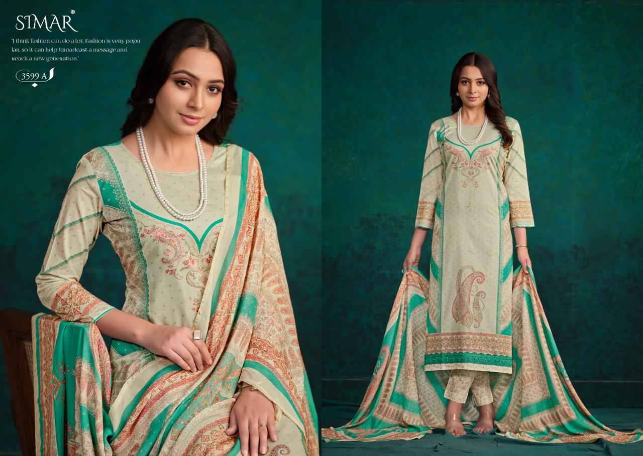 Aamira By Glossy 3599-A To 3599-D Series Beautiful Festive Suits Colorful Stylish Fancy Casual Wear & Ethnic Wear Pure Lawn Cotton Dresses At Wholesale Price