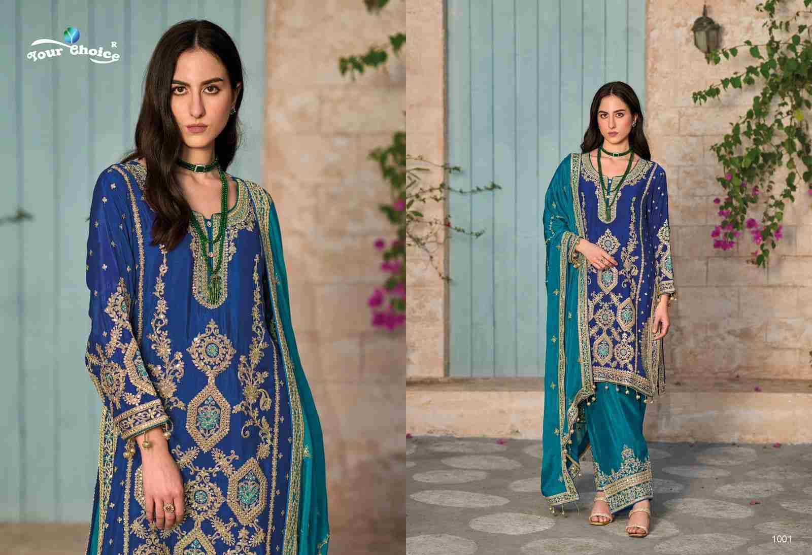 Afgani By Your Choice 1001 To 1002 Series Festive Suits Beautiful Fancy Colorful Stylish Party Wear & Occasional Wear Pure Chinnon Dresses At Wholesale Price