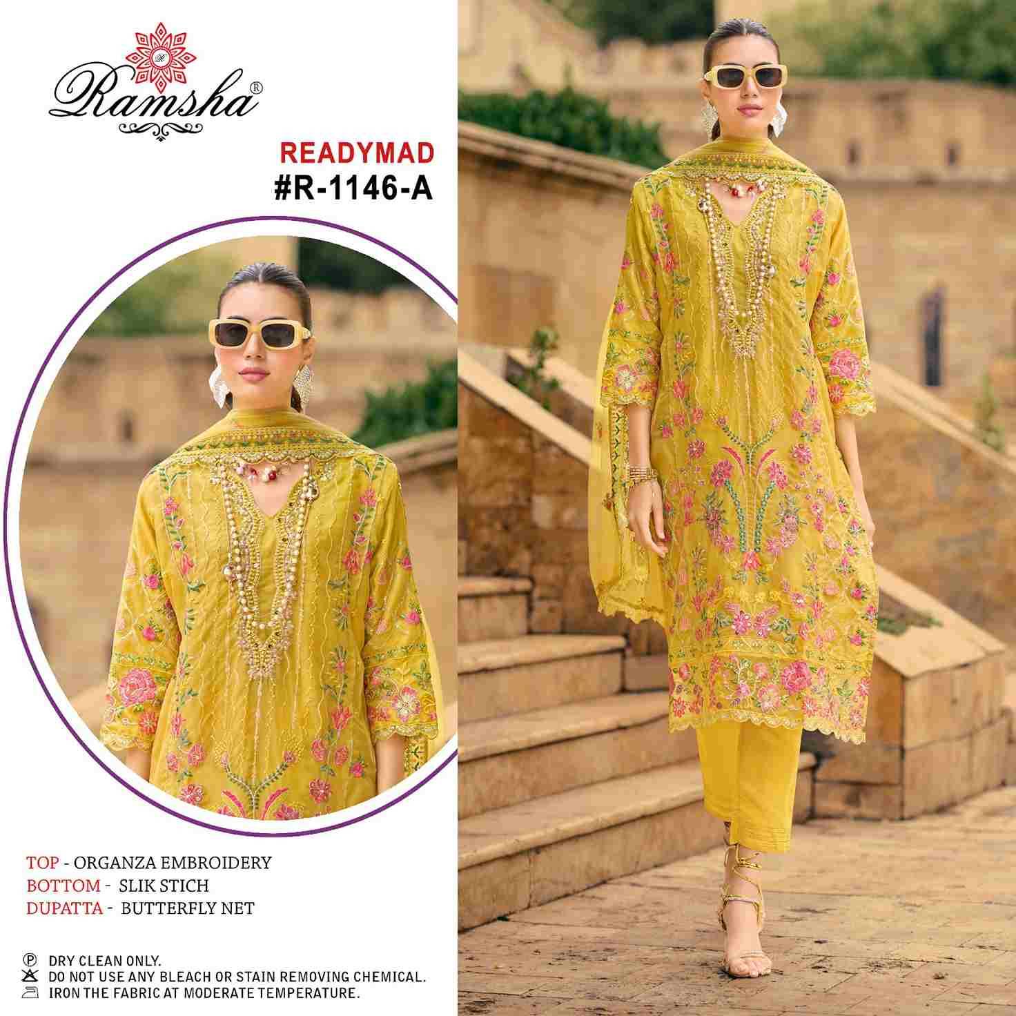 Ramsha 1146 Colours By Ramsha 1146-A To 1146-D Series Beautiful Pakistani Suits Colorful Stylish Fancy Casual Wear & Ethnic Wear Organza Dresses At Wholesale Price