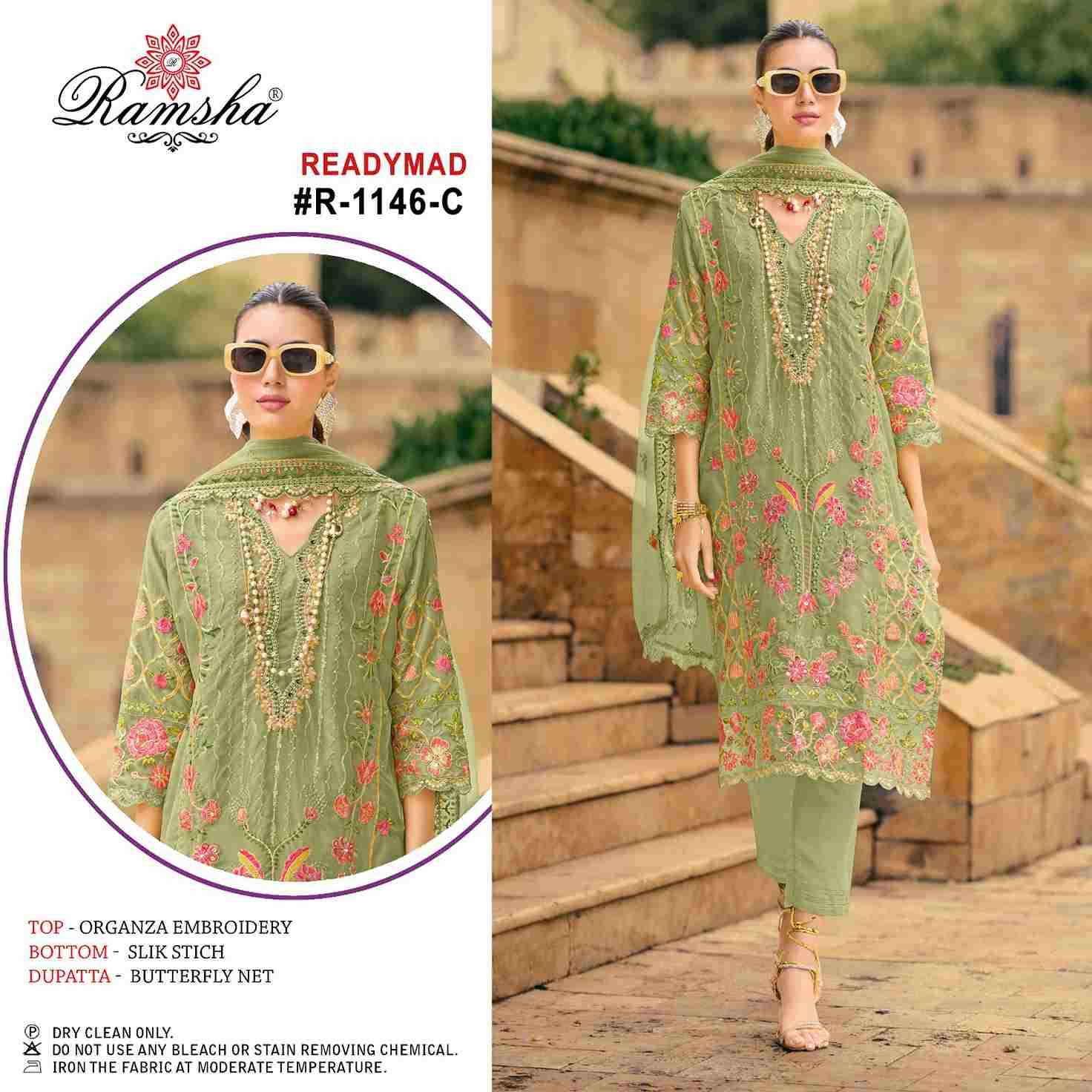 Ramsha 1146 Colours By Ramsha 1146-A To 1146-D Series Beautiful Pakistani Suits Colorful Stylish Fancy Casual Wear & Ethnic Wear Organza Dresses At Wholesale Price