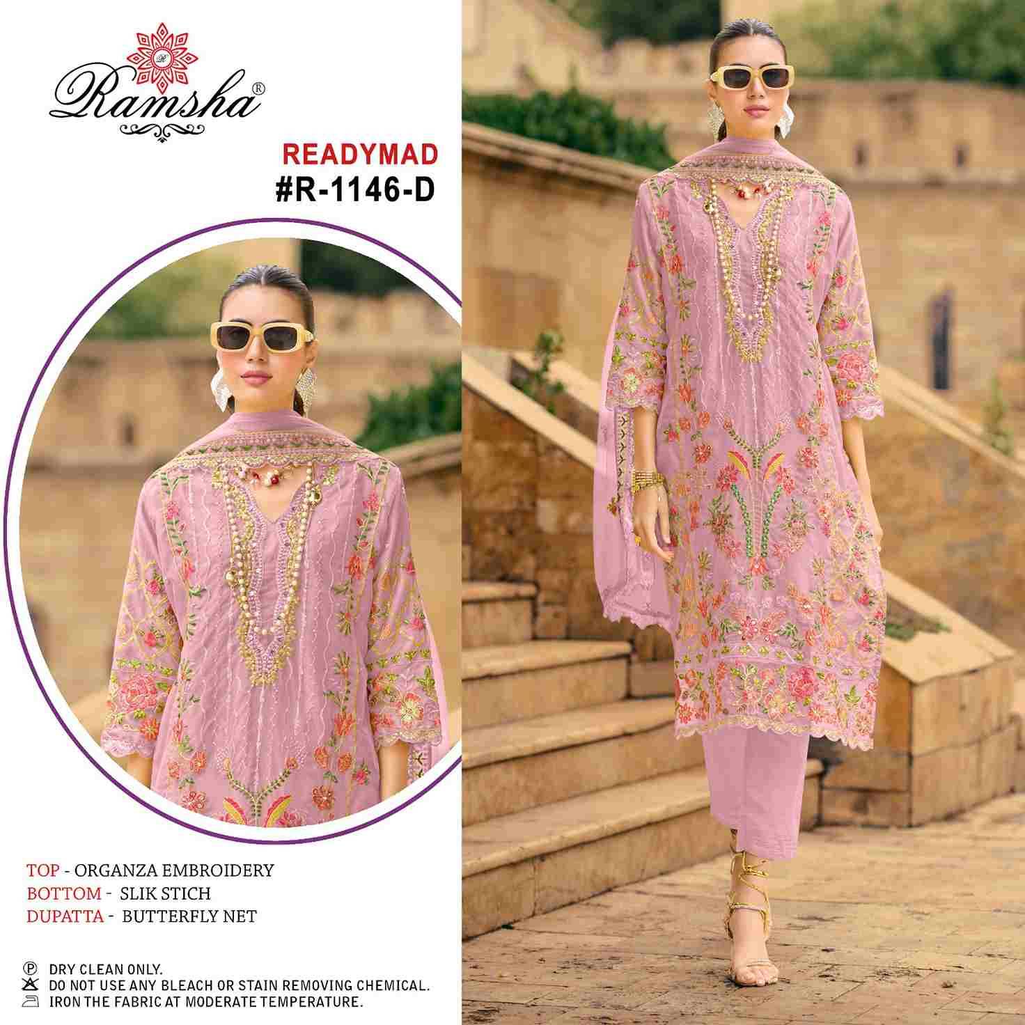 Ramsha 1146 Colours By Ramsha 1146-A To 1146-D Series Beautiful Pakistani Suits Colorful Stylish Fancy Casual Wear & Ethnic Wear Organza Dresses At Wholesale Price