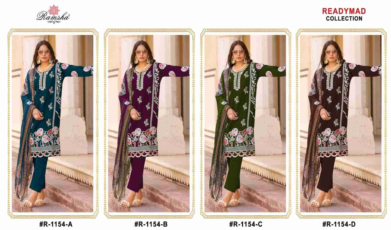 Ramsha 1154 Colours By Ramsha 1154-A To 1154-D Series Beautiful Pakistani Suits Colorful Stylish Fancy Casual Wear & Ethnic Wear Georgette Dresses At Wholesale Price