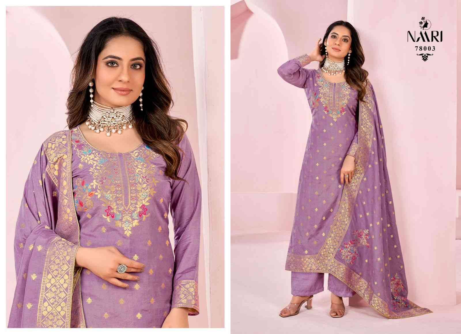 Ferari Vol-2 By Naari 78001 To 78004 Series Beautiful Stylish Festive Suits Fancy Colorful Casual Wear & Ethnic Wear & Ready To Wear Pure Muslin Jacquard Print Dresses At Wholesale Price