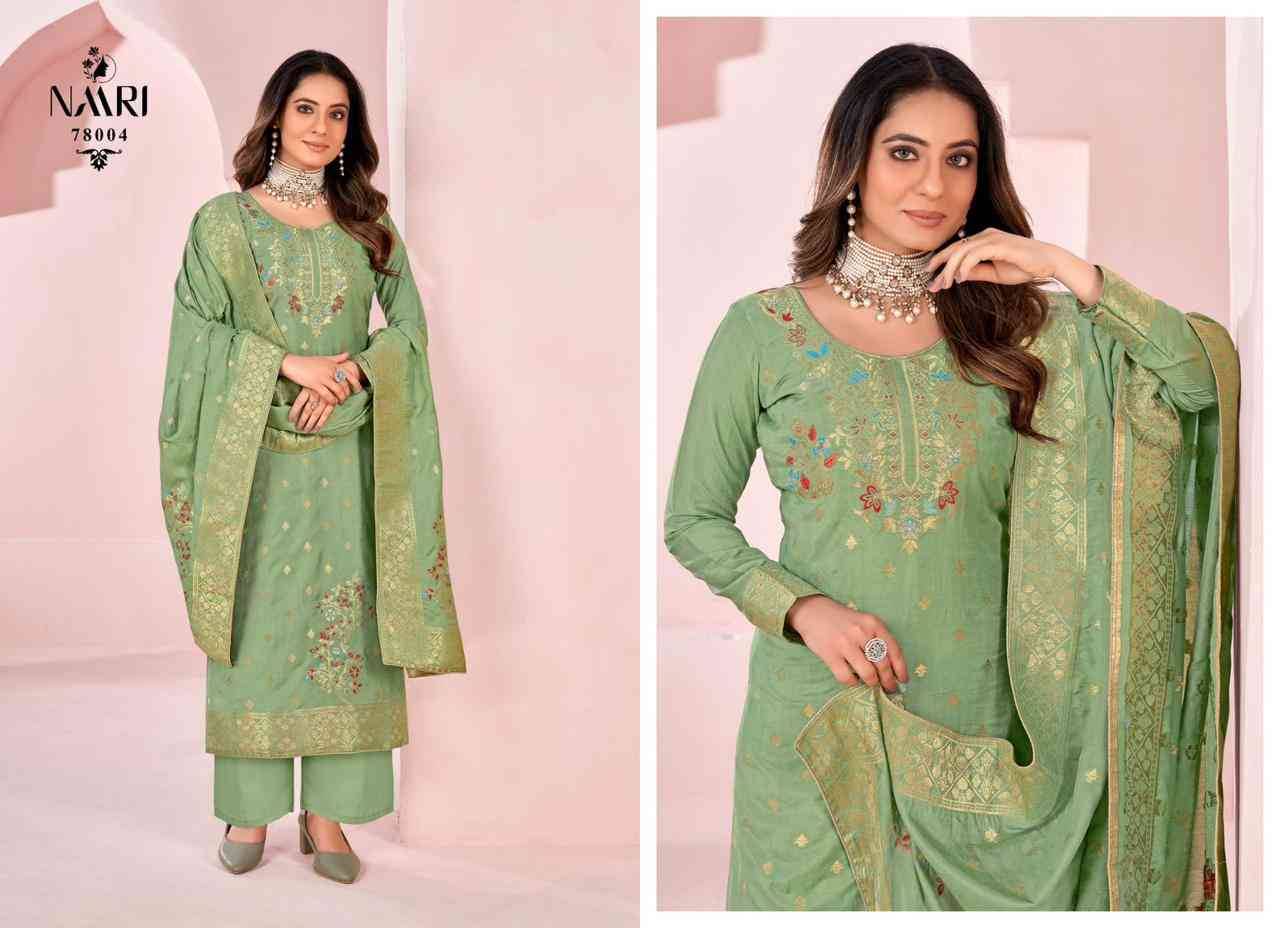 Ferari Vol-2 By Naari 78001 To 78004 Series Beautiful Stylish Festive Suits Fancy Colorful Casual Wear & Ethnic Wear & Ready To Wear Pure Muslin Jacquard Print Dresses At Wholesale Price