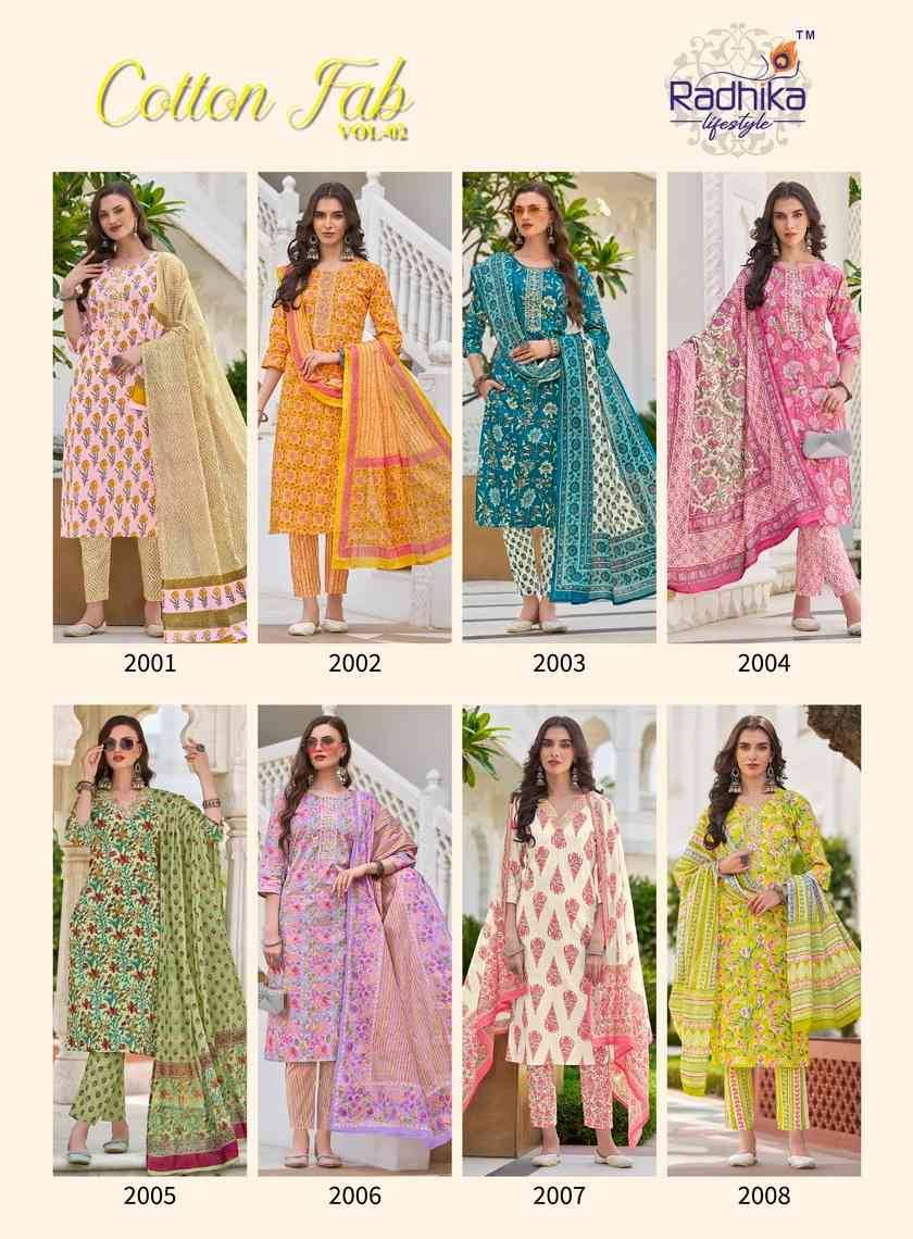 Cotton Fab Vol-2 By Radhika Lifestyle 2001 To 2008 Series Beautiful Stylish Fancy Colorful Casual Wear & Ethnic Wear Collection Pure Cotton Dresses At Wholesale Price