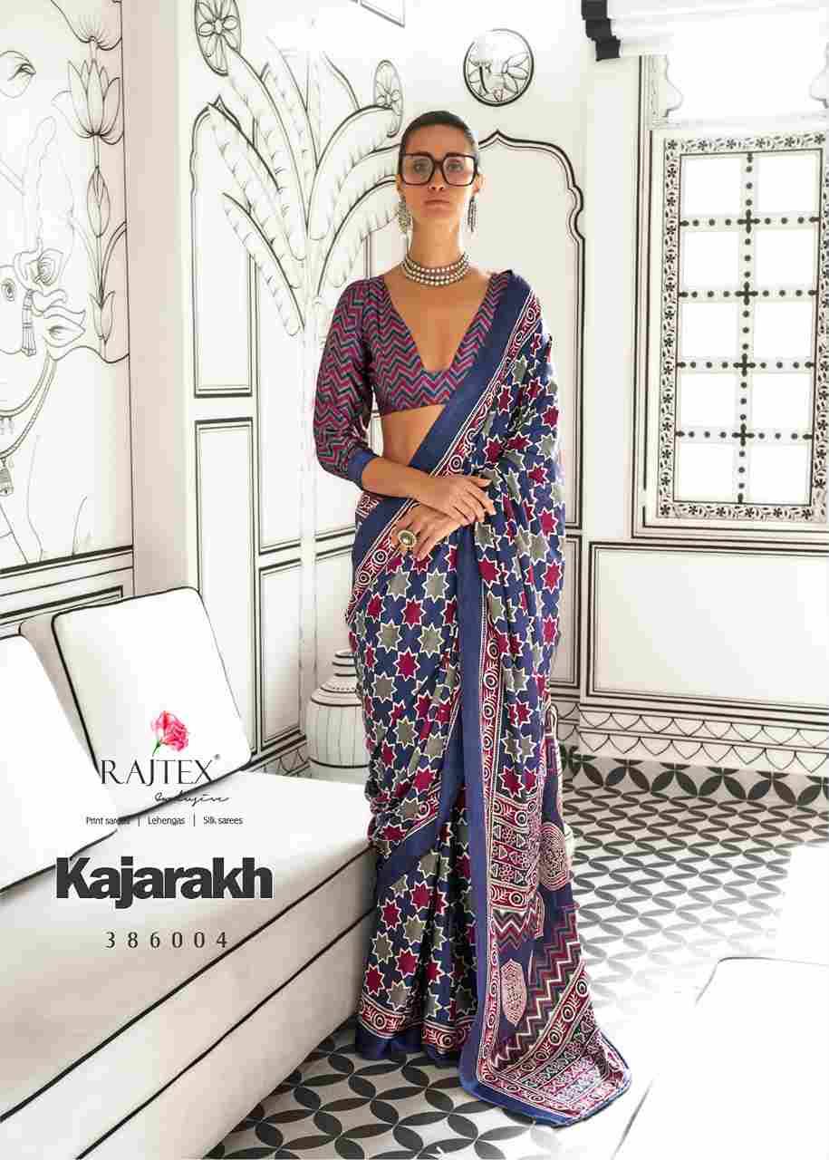 Kajarakh By Raj Tex 386001 To 386010 Series Indian Traditional Wear Collection Beautiful Stylish Fancy Colorful Party Wear & Occasional Wear Satin Crepe Sarees At Wholesale Price