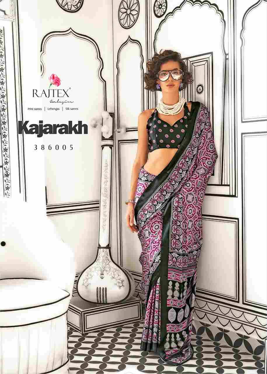 Kajarakh By Raj Tex 386001 To 386010 Series Indian Traditional Wear Collection Beautiful Stylish Fancy Colorful Party Wear & Occasional Wear Satin Crepe Sarees At Wholesale Price