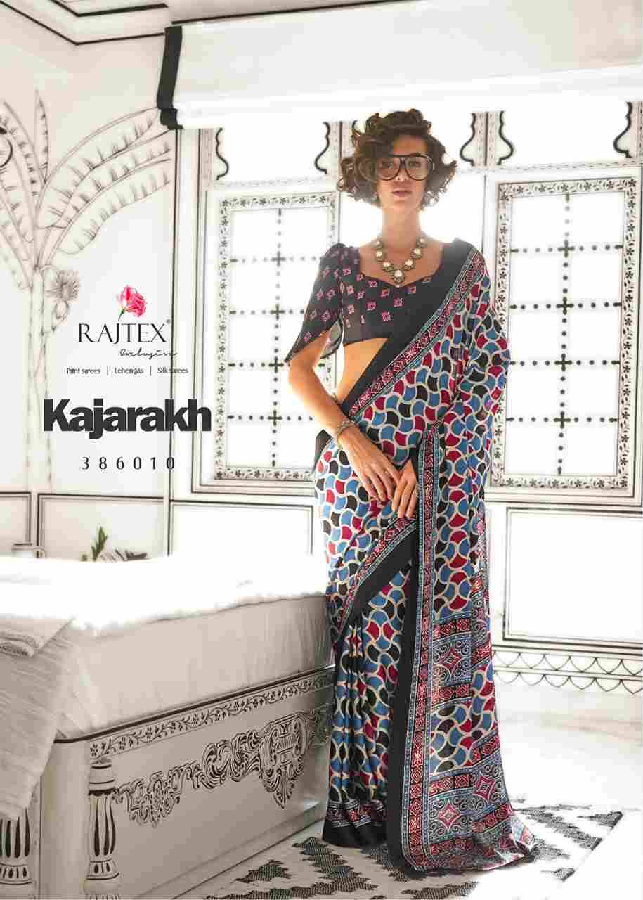 Kajarakh By Raj Tex 386001 To 386010 Series Indian Traditional Wear Collection Beautiful Stylish Fancy Colorful Party Wear & Occasional Wear Satin Crepe Sarees At Wholesale Price