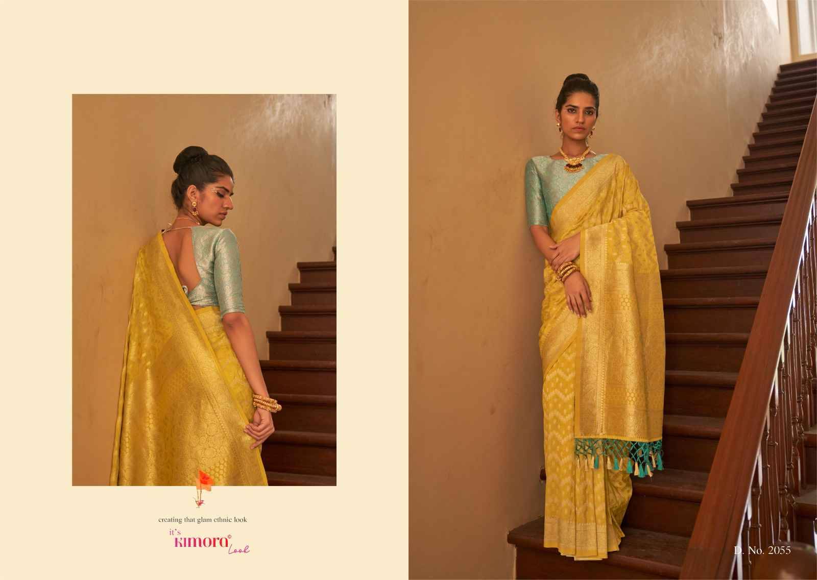 Tirth By Kimora Fashion 2051 To 2055 Series Indian Traditional Wear Collection Beautiful Stylish Fancy Colorful Party Wear & Occasional Wear Nylon Crepe Sarees At Wholesale Price