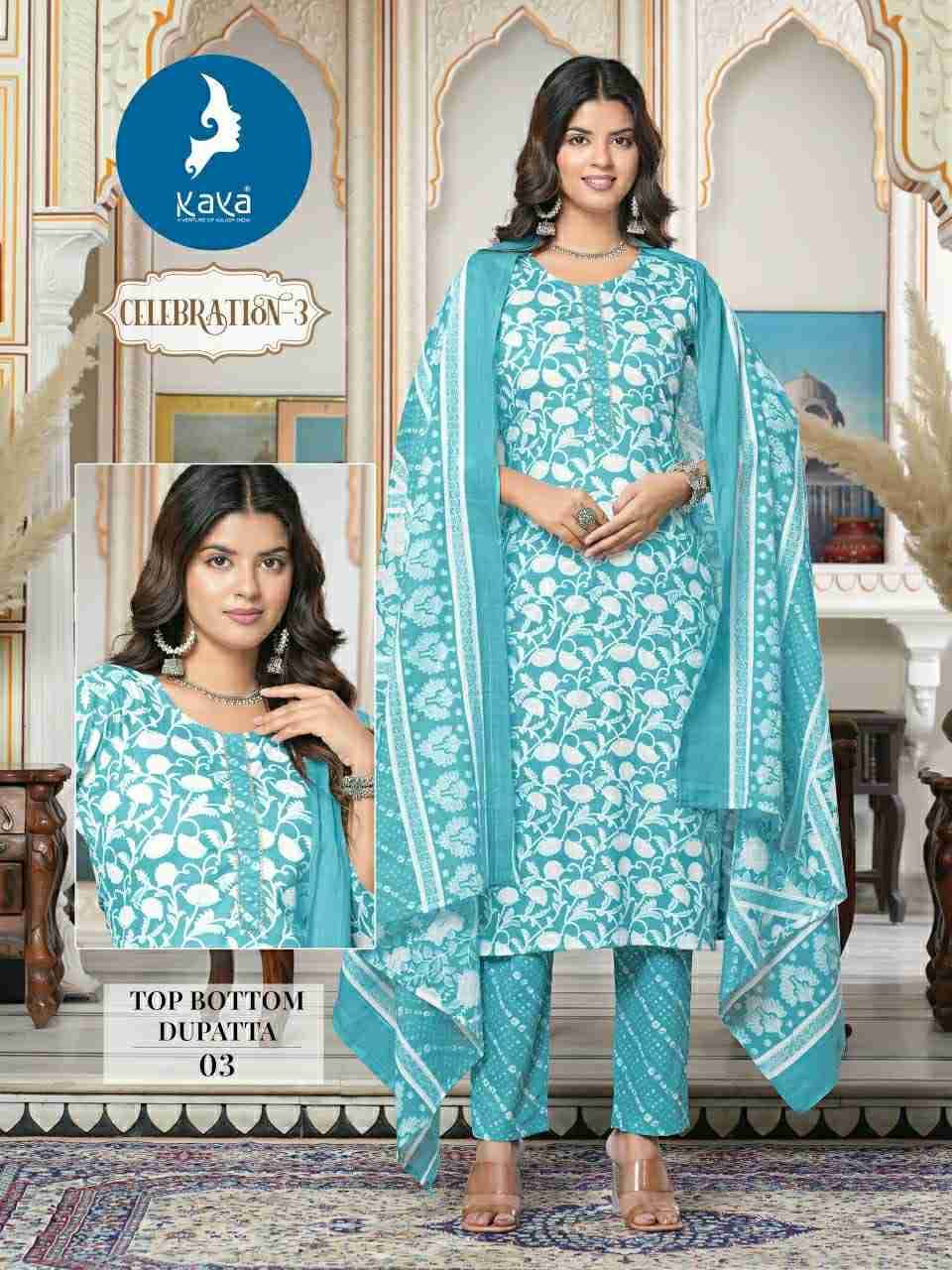 Celebration Vol-3 By Kaya 01 To 08 Series Beautiful Festive Suits Colorful Stylish Fancy Casual Wear & Ethnic Wear Cotton Dresses At Wholesale Price