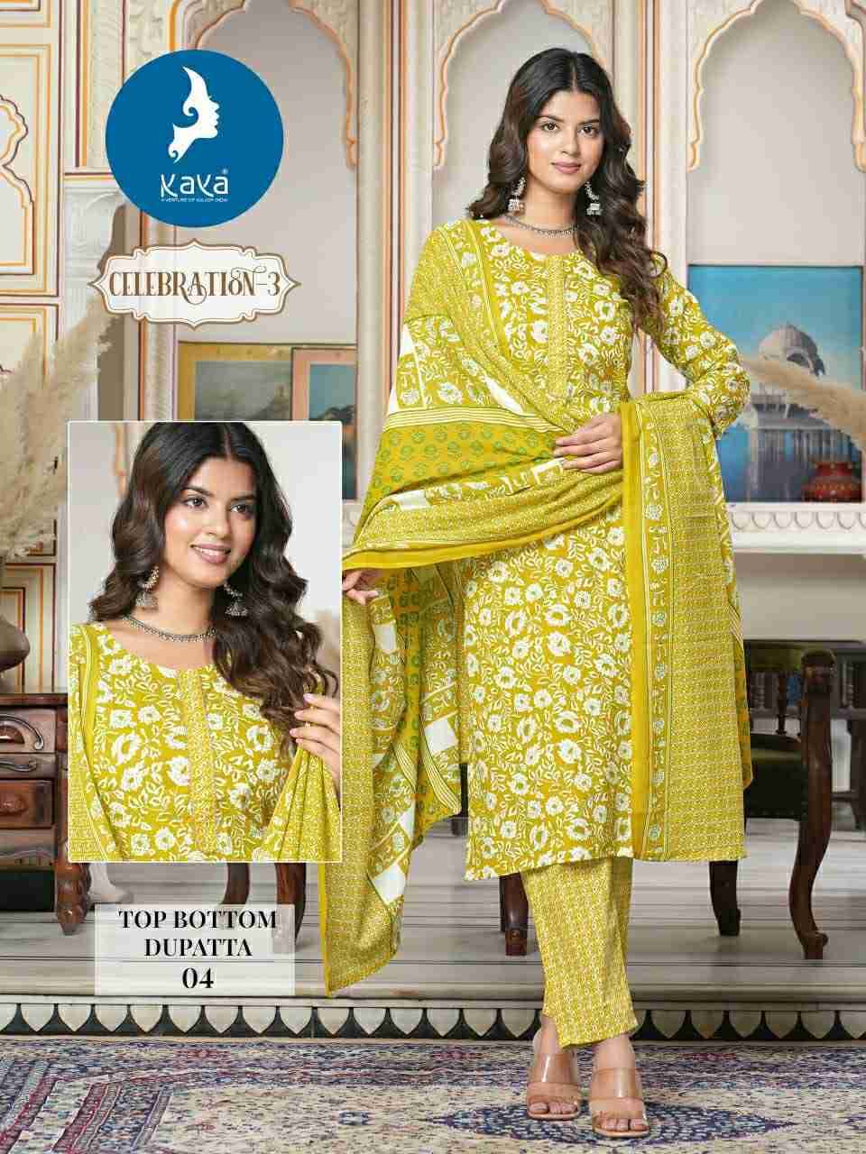 Celebration Vol-3 By Kaya 01 To 08 Series Beautiful Festive Suits Colorful Stylish Fancy Casual Wear & Ethnic Wear Cotton Dresses At Wholesale Price