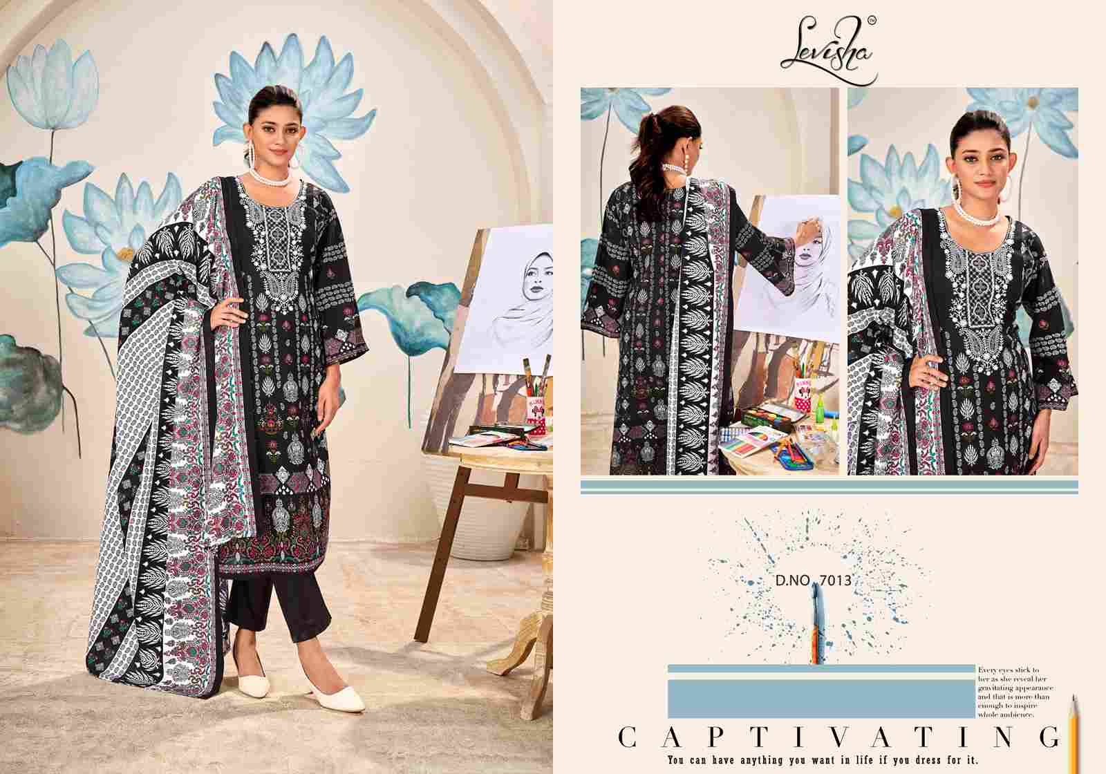 Naira Nx Vol-7 By Levisha 7013 To 7018 Series Festive Suits Beautiful Fancy Colorful Stylish Party Wear & Occasional Wear Cambric Lawn Cotton Print Dresses At Wholesale Price