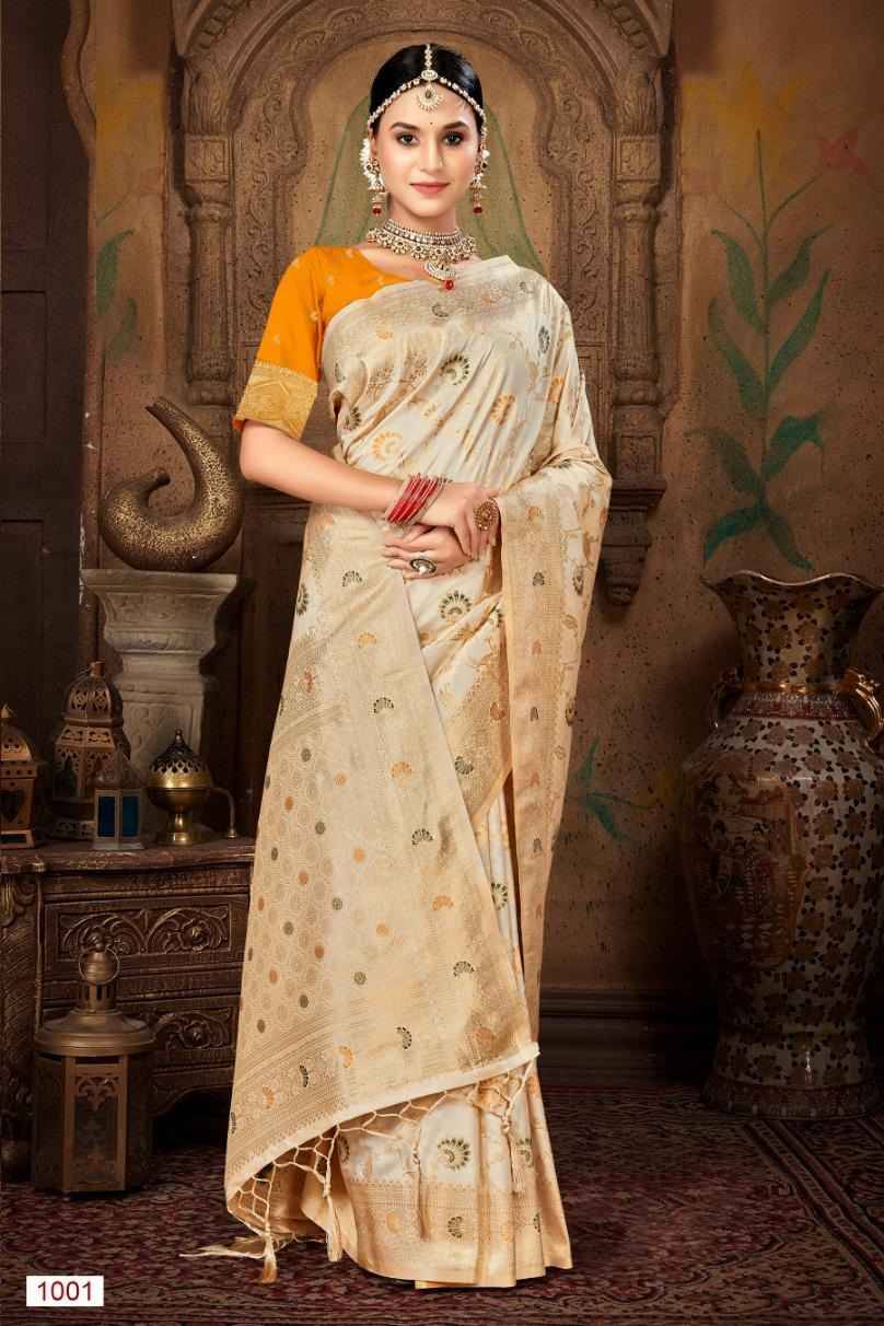 Pavitra Silk By Bunawat 1001 To 1006 Series Indian Traditional Wear Collection Beautiful Stylish Fancy Colorful Party Wear & Occasional Wear Silk Sarees At Wholesale Price