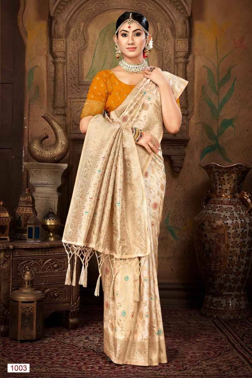 Pavitra Silk By Bunawat 1001 To 1006 Series Indian Traditional Wear Collection Beautiful Stylish Fancy Colorful Party Wear & Occasional Wear Silk Sarees At Wholesale Price