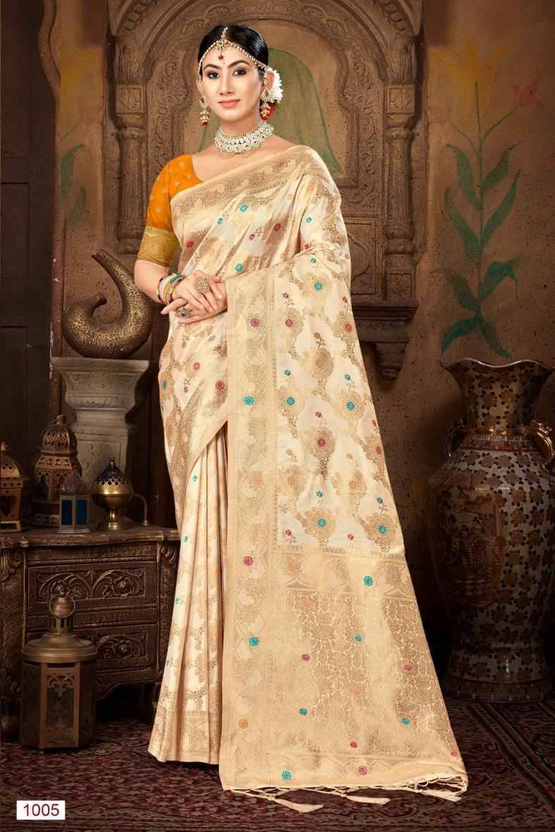 Pavitra Silk By Bunawat 1001 To 1006 Series Indian Traditional Wear Collection Beautiful Stylish Fancy Colorful Party Wear & Occasional Wear Silk Sarees At Wholesale Price