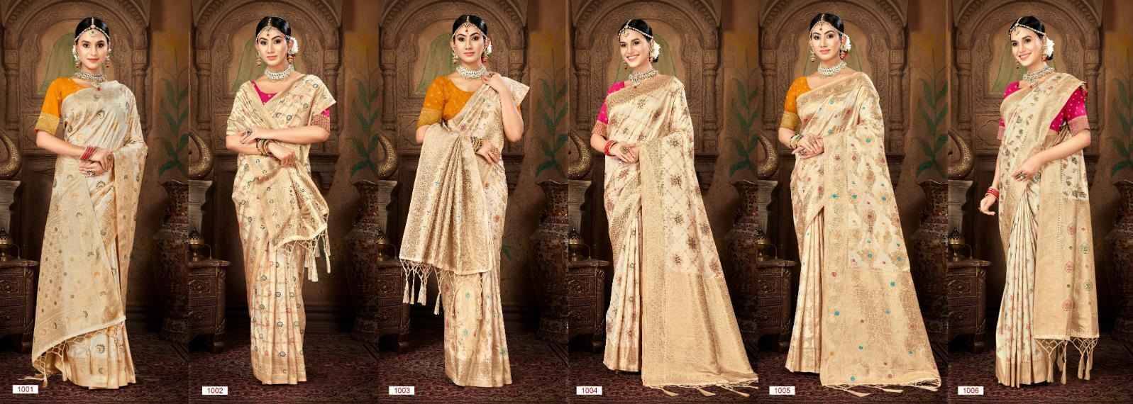 Pavitra Silk By Bunawat 1001 To 1006 Series Indian Traditional Wear Collection Beautiful Stylish Fancy Colorful Party Wear & Occasional Wear Silk Sarees At Wholesale Price