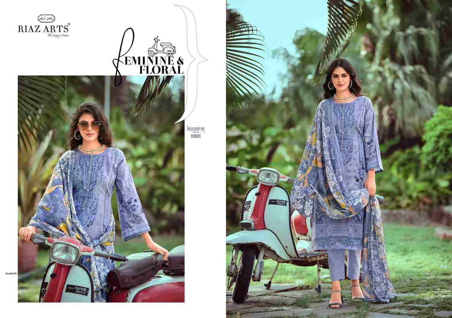 Musafir Vol-9 By Riaz Arts 11001 To 11006 Series Wholesale Designer Pakistani Suits Collection Beautiful Stylish Fancy Colorful Party Wear & Occasional Wear Pure Lawn Cambric With Embroidered Dresses At Wholesale Price