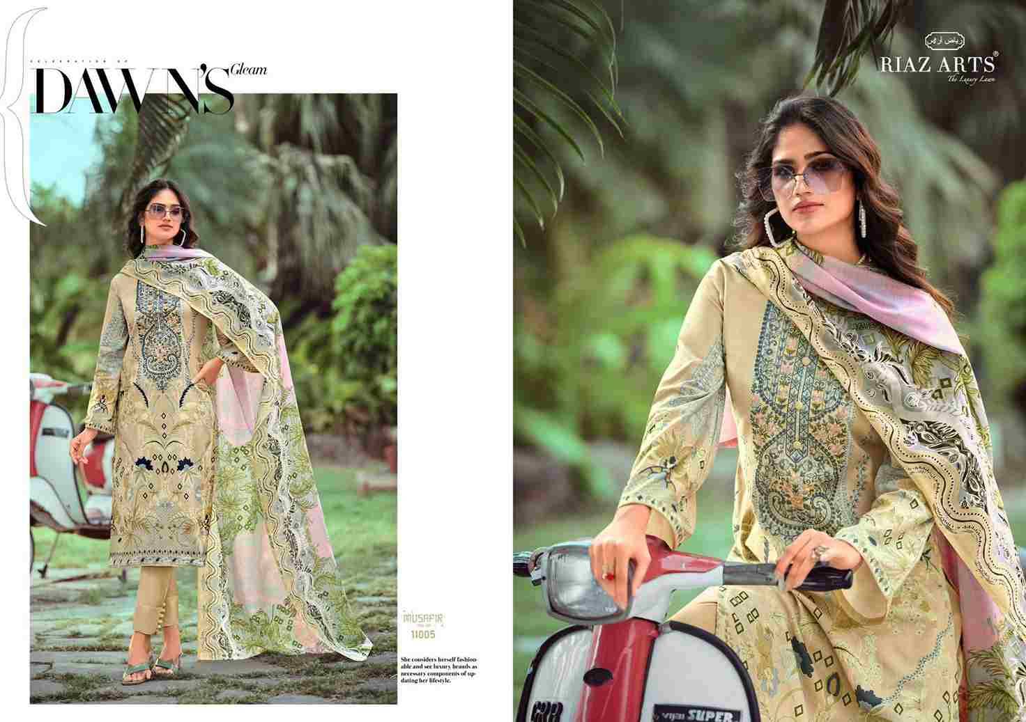 Musafir Vol-9 By Riaz Arts 11001 To 11006 Series Wholesale Designer Pakistani Suits Collection Beautiful Stylish Fancy Colorful Party Wear & Occasional Wear Pure Lawn Cambric With Embroidered Dresses At Wholesale Price