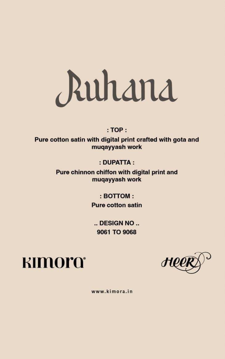 Ruhana By Kimora Fashion 9061 To 9068 Series Festive Suits Beautiful Fancy Colorful Stylish Party Wear & Occasional Wear Pure Cotton Satin Dresses At Wholesale Price