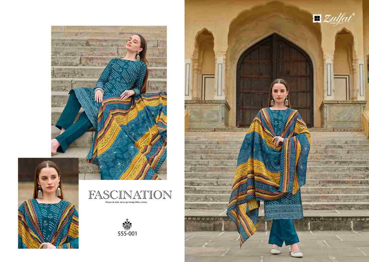 Tania Vol-2 By Zulfat 555-001 To 555-006 Series Beautiful Festive Suits Stylish Fancy Colorful Casual Wear & Ethnic Wear Pure Cotton Print Dresses At Wholesale Price