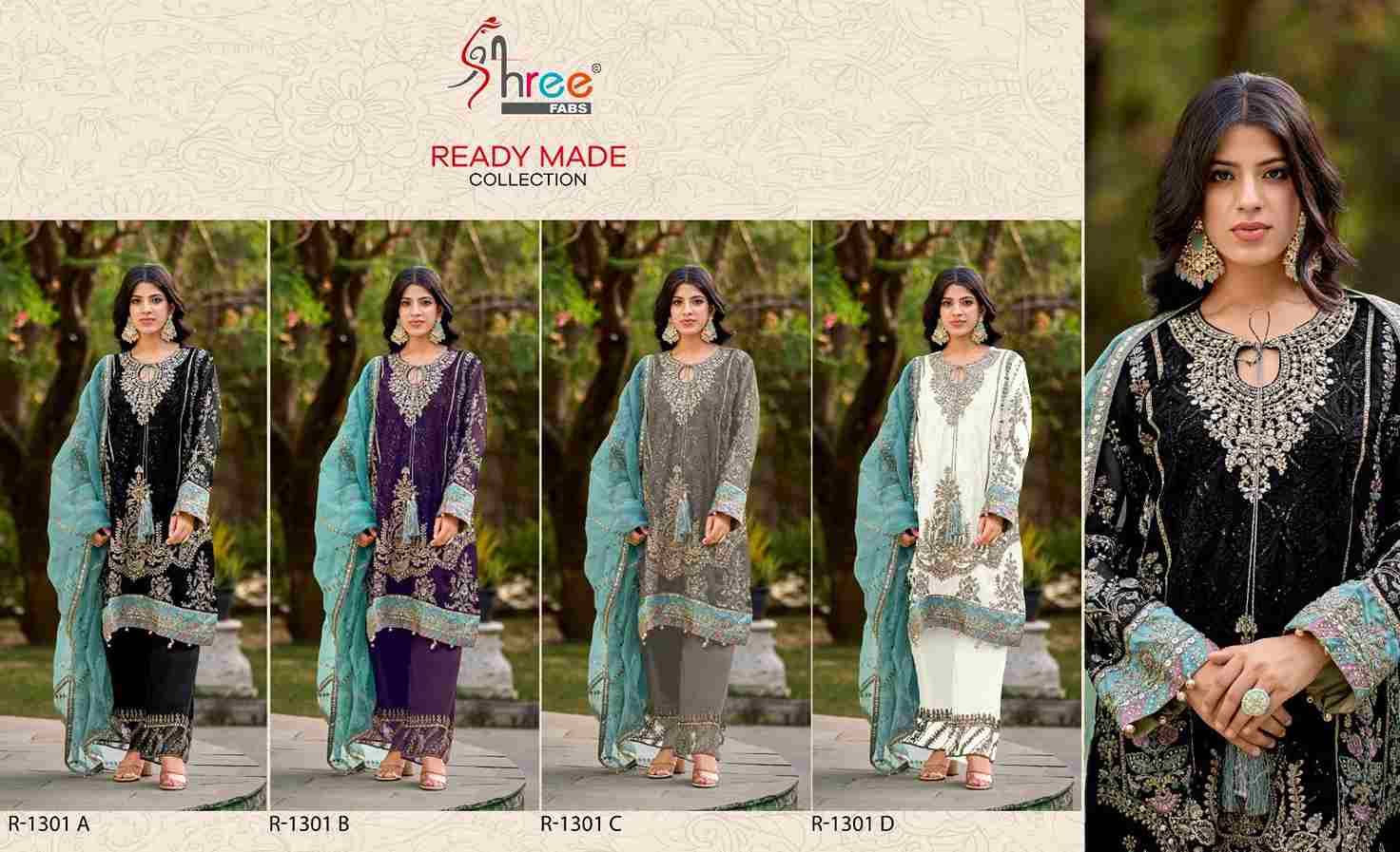 Shree Fabs Hit Design R-1301 Colours By Shree Fabs R-1301-A To R-1301-D Series Wholesale Designer Pakistani Suits Collection Beautiful Stylish Fancy Colorful Party Wear & Occasional Wear Organza Dresses At Wholesale Price