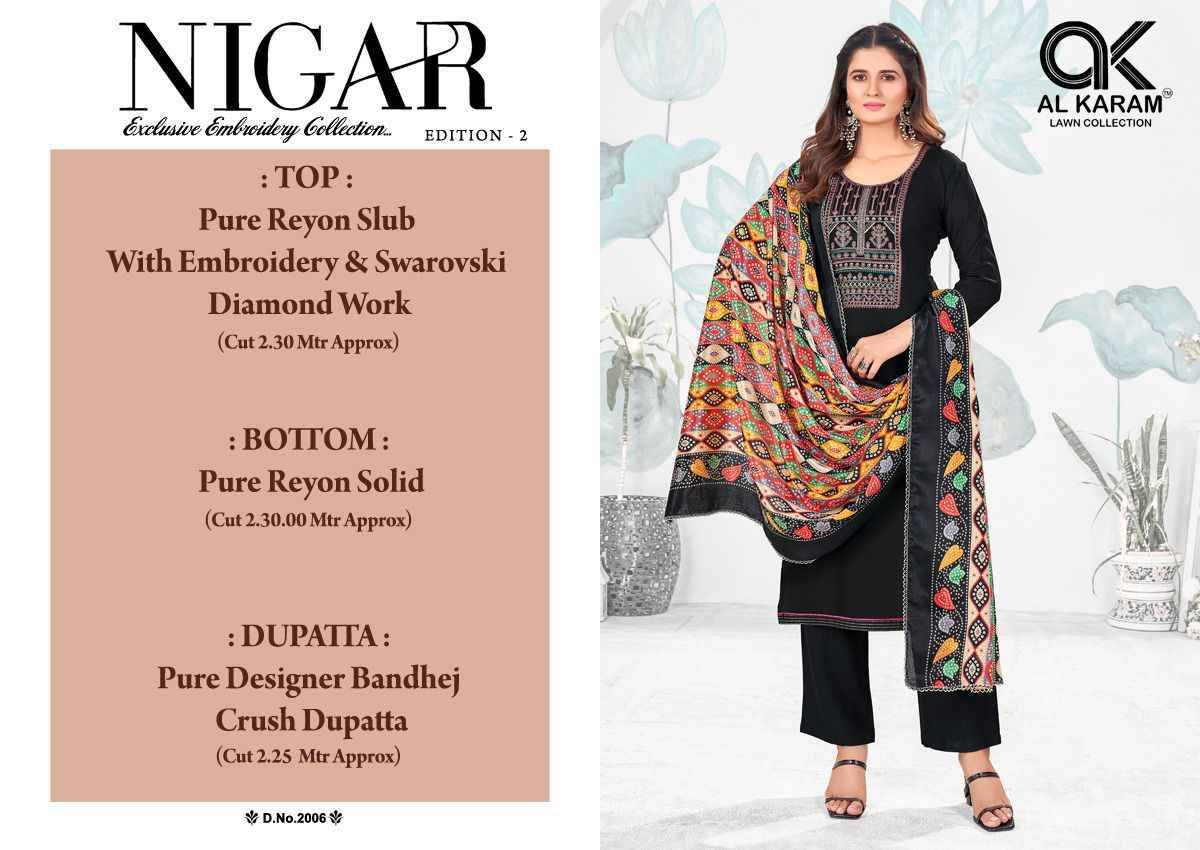 Nigar Vol-2 By Al Karam Lawn Collection 2001 To 2006 Series Beautiful Festive Suits Stylish Fancy Colorful Casual Wear & Ethnic Wear Heavy Rayon Slub Print Dresses At Wholesale Price