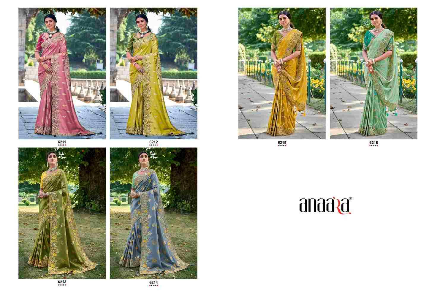 Anaara 6211 Series By Tathastu 6211 To 6216 Series Indian Traditional Wear Collection Beautiful Stylish Fancy Colorful Party Wear & Occasional Wear Silk Sarees At Wholesale Price