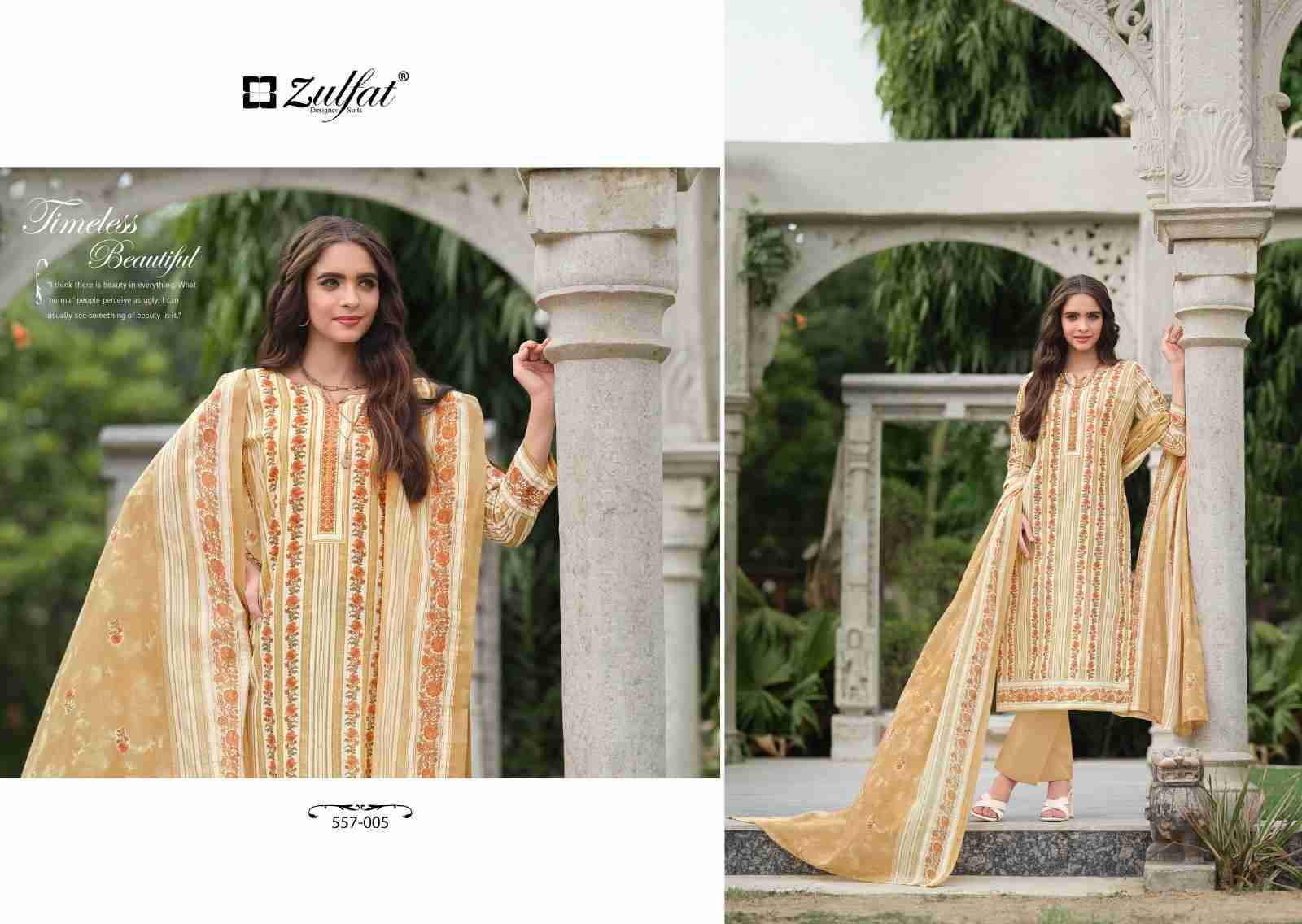 Nazrana Vol-3 By Zulfat 557-001 To 557-008 Series Beautiful Festive Suits Stylish Fancy Colorful Casual Wear & Ethnic Wear Pure Cotton Print Dresses At Wholesale Price