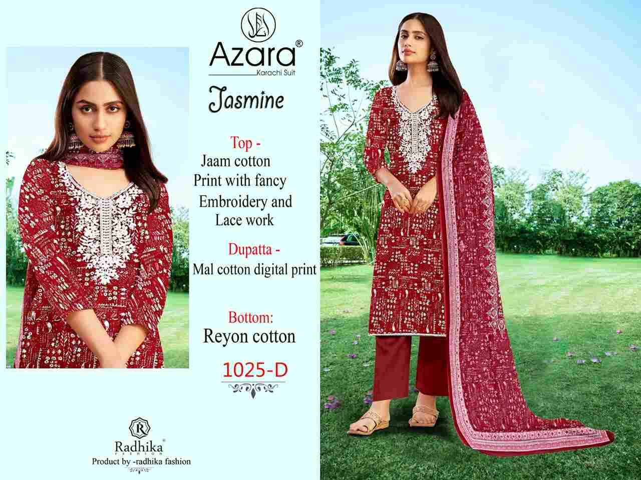 Jasmine By Azara 1025-A To 1025-D Series Beautiful Festive Suits Stylish Fancy Colorful Casual Wear & Ethnic Wear Jam Cotton Print Dresses At Wholesale Price