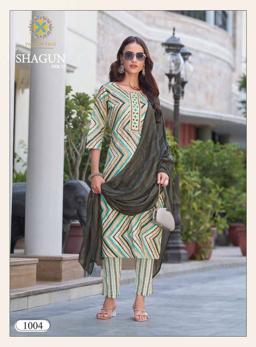 Shagun Vol-1 By Passion Tree 1001 To 1008 Series Beautiful Festive Suits Stylish Fancy Colorful Party Wear & Occasional Wear Rayon Foil Dresses At Wholesale Price