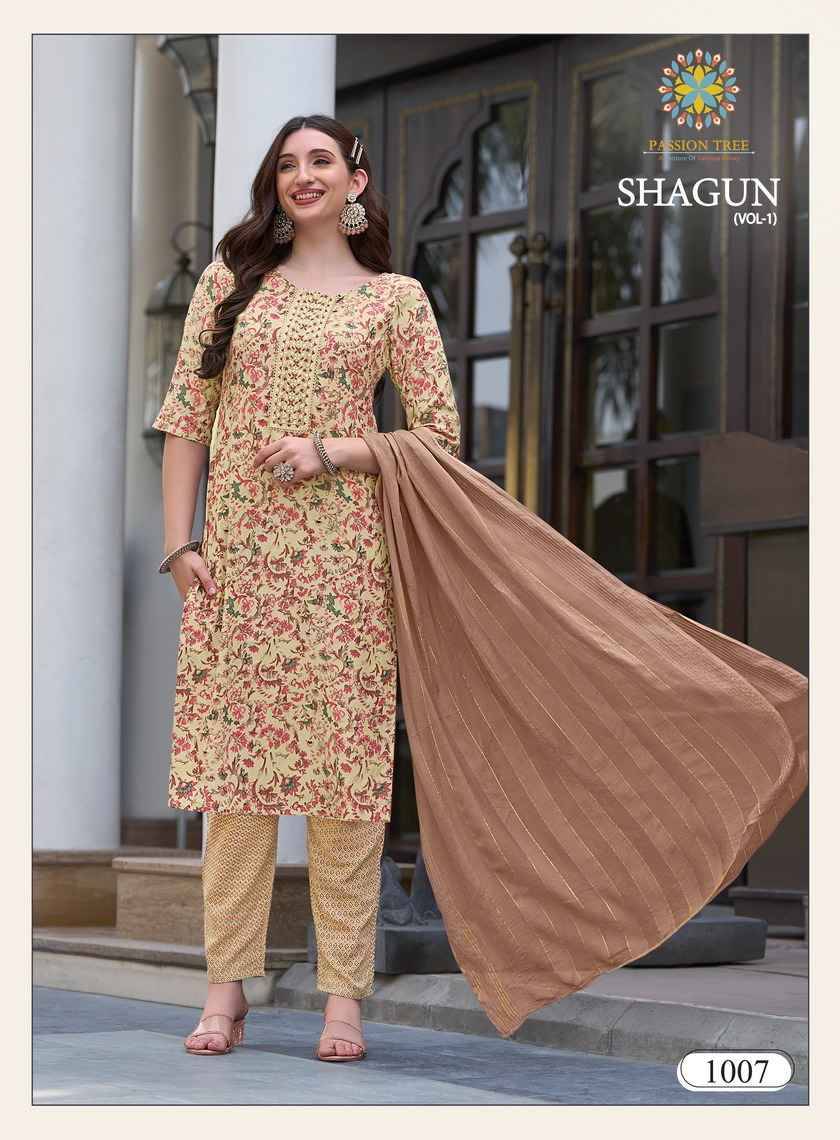 Shagun Vol-1 By Passion Tree 1001 To 1008 Series Beautiful Festive Suits Stylish Fancy Colorful Party Wear & Occasional Wear Rayon Foil Dresses At Wholesale Price