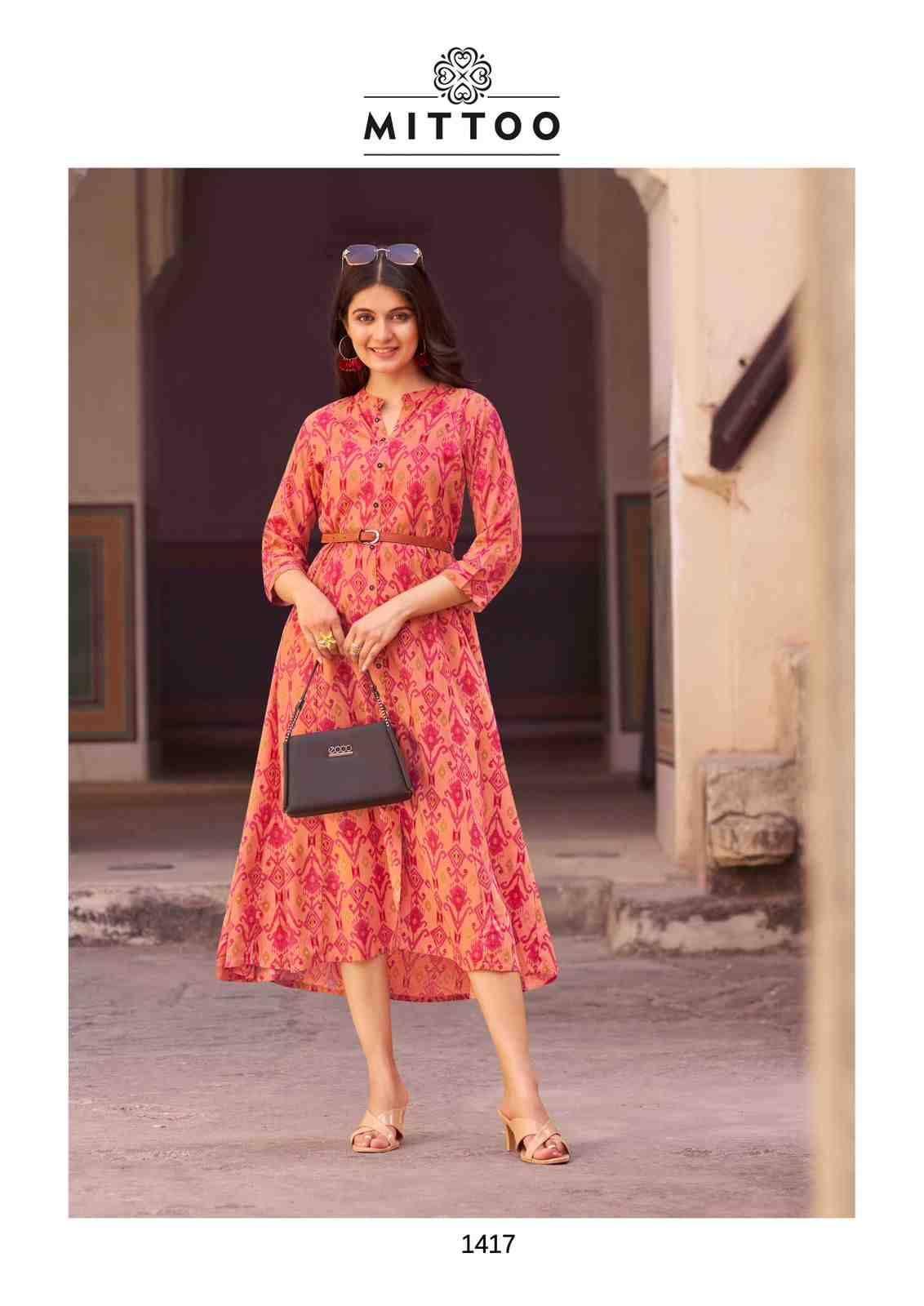 Belt Vol-16 By Mittoo 1413 To 1418 Series Designer Stylish Fancy Colorful Beautiful Party Wear & Ethnic Wear Collection Rayon Print Kurtis At Wholesale Price