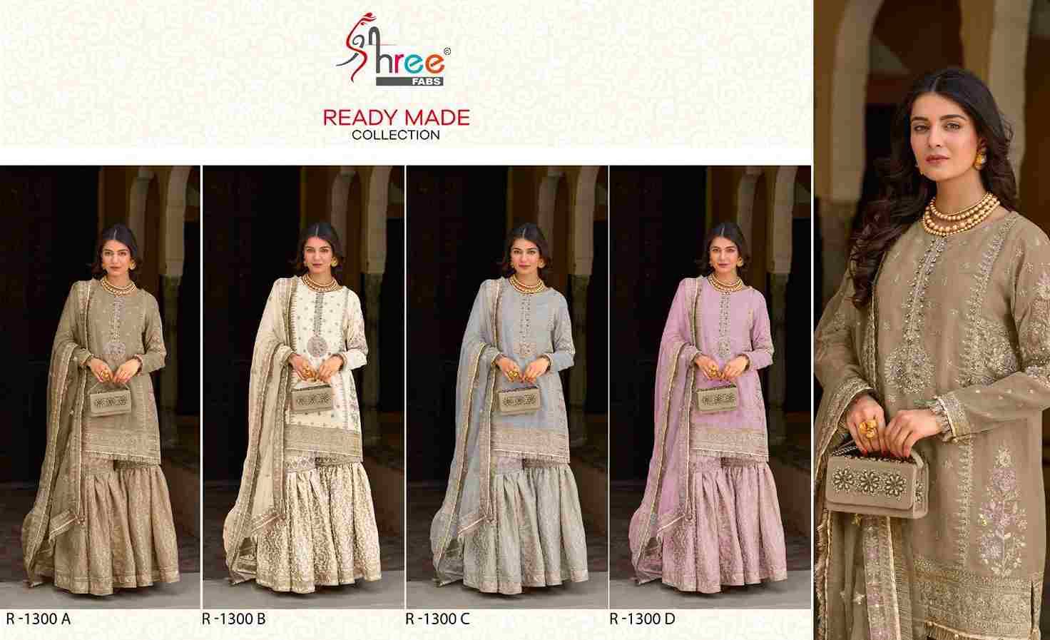 Shree Fabs Hit Design R-1300 Colours By Shree Fabs R-1300-A To R-1300-D Series Beautiful Pakistani Suits Stylish Fancy Colorful Party Wear & Occasional Wear Organza Embroidered Dresses At Wholesale Price