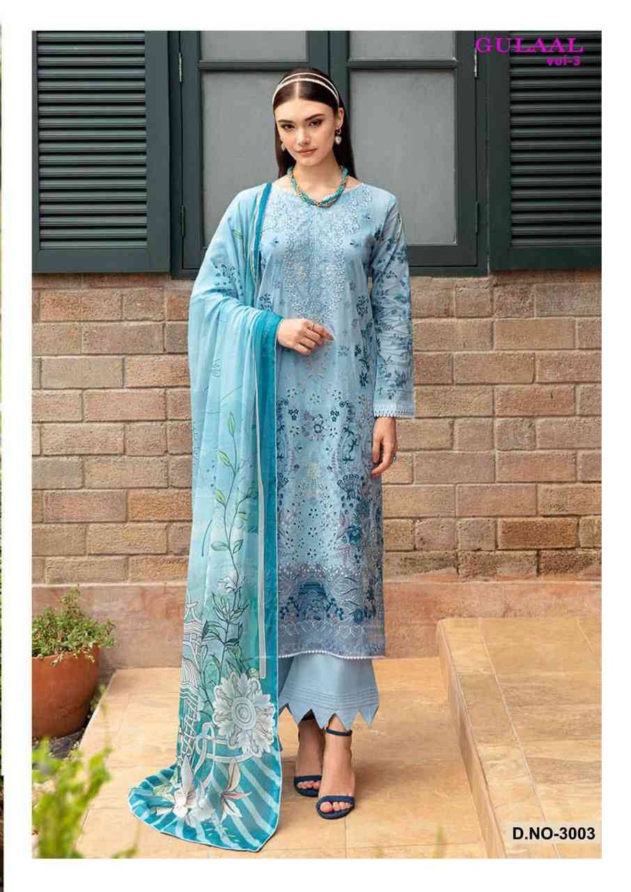 Gulaal Vol-3 By Nand Gopal Print 3001 To 3008 Series Beautiful Festive Suits Colorful Stylish Fancy Casual Wear & Ethnic Wear Pure Cotton Print Dresses At Wholesale Price