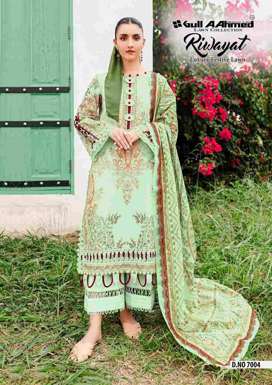 Riwayat Vol-7 By Gull Aahmed 7001 To 7006 Series Beautiful Festive Suits Stylish Fancy Colorful Casual Wear & Ethnic Wear Pure Lawn Embroidered Dresses At Wholesale Price