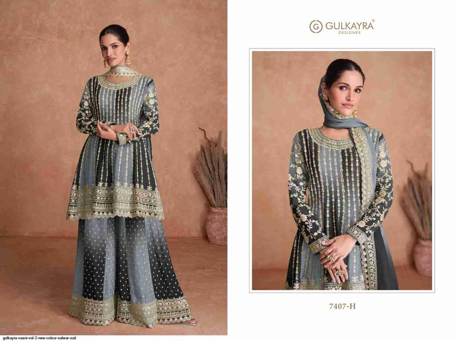 Vaani Vol-2 New Colours By Gulkayra Designer 7407-F To 7407-N Series Designer Festive Festive Suits Collection Beautiful Stylish Fancy Colorful Party Wear & Occasional Wear Chinnon Dresses At Wholesale Price