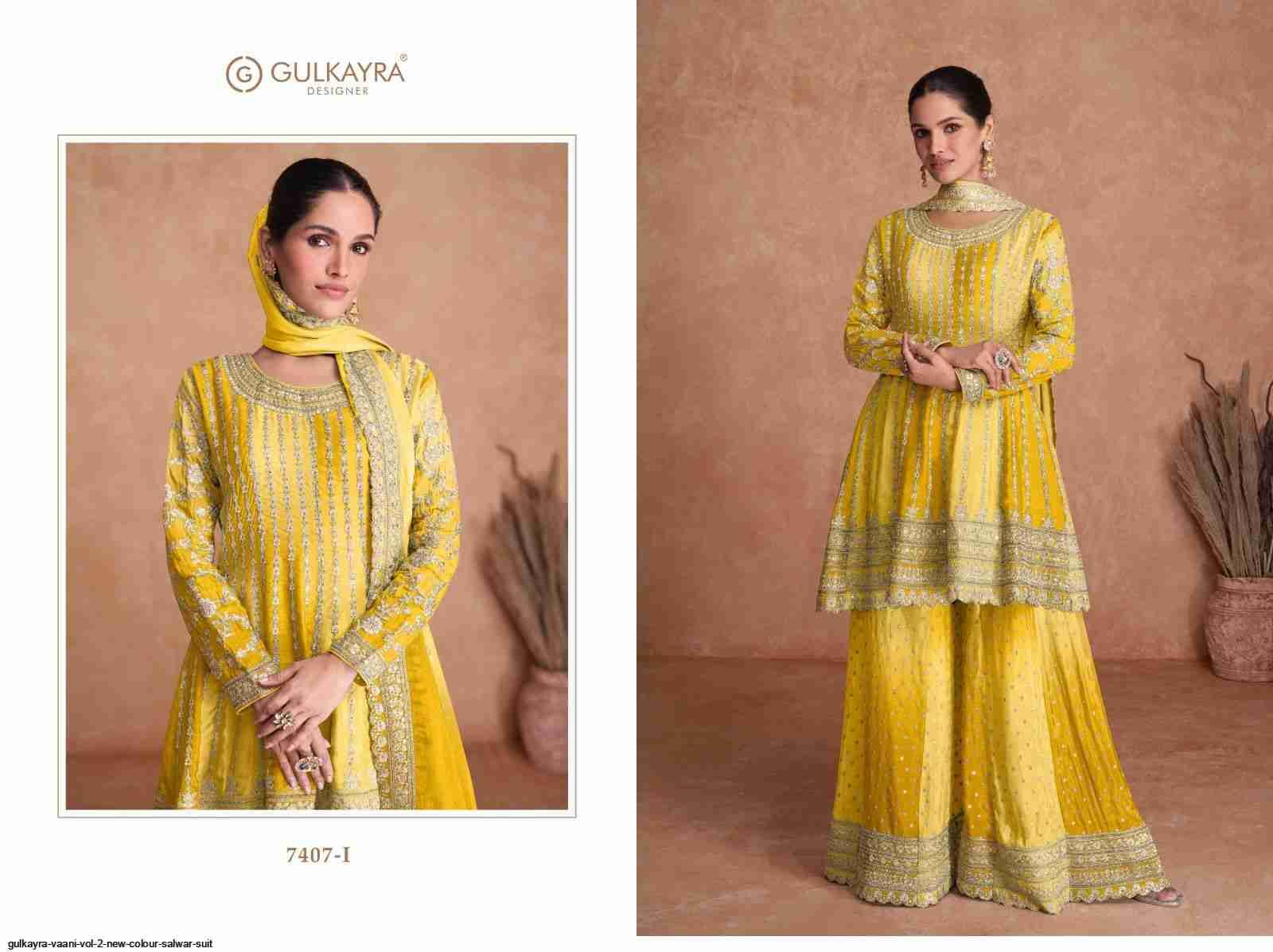 Vaani Vol-2 New Colours By Gulkayra Designer 7407-F To 7407-N Series Designer Festive Festive Suits Collection Beautiful Stylish Fancy Colorful Party Wear & Occasional Wear Chinnon Dresses At Wholesale Price