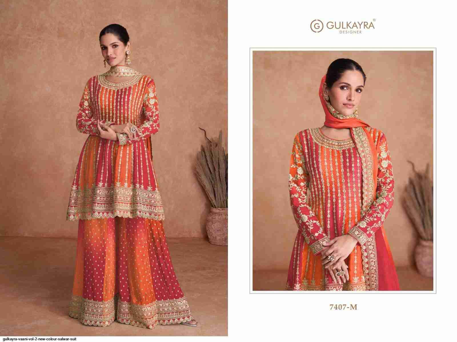 Vaani Vol-2 New Colours By Gulkayra Designer 7407-F To 7407-N Series Designer Festive Festive Suits Collection Beautiful Stylish Fancy Colorful Party Wear & Occasional Wear Chinnon Dresses At Wholesale Price