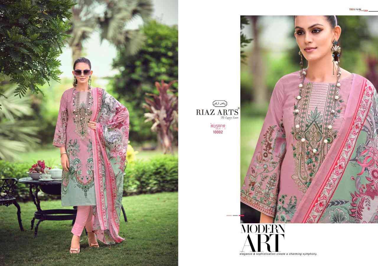 Musafir Vol-10 By Riaz Arts 10001 To 10008 Series Wholesale Designer Pakistani Suits Collection Beautiful Stylish Fancy Colorful Party Wear & Occasional Wear Pure Lawn Print With Embroidered Dresses At Wholesale Price