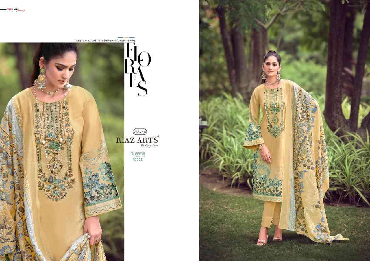 Musafir Vol-10 By Riaz Arts 10001 To 10008 Series Wholesale Designer Pakistani Suits Collection Beautiful Stylish Fancy Colorful Party Wear & Occasional Wear Pure Lawn Print With Embroidered Dresses At Wholesale Price