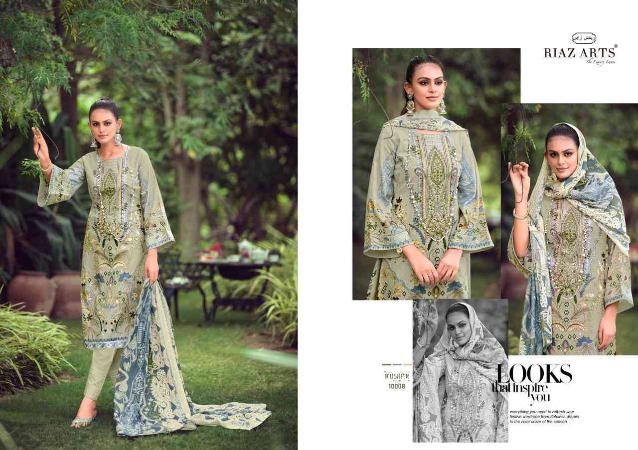 Musafir Vol-10 By Riaz Arts 10001 To 10008 Series Wholesale Designer Pakistani Suits Collection Beautiful Stylish Fancy Colorful Party Wear & Occasional Wear Pure Lawn Print With Embroidered Dresses At Wholesale Price