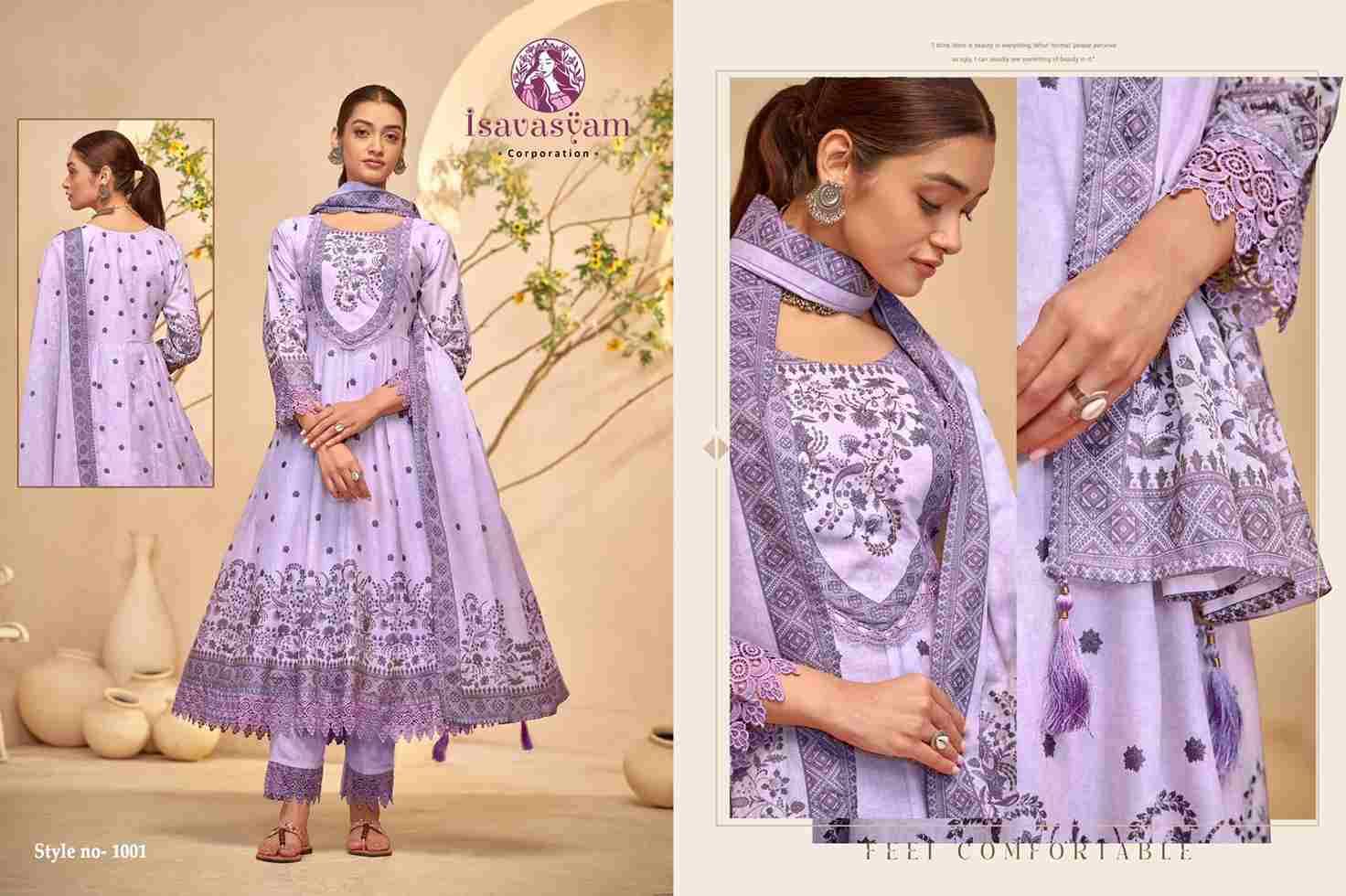 Nafiza By Isavasyam 1001 To 1006 Series Designer Anarkali Suits Beautiful Fancy Colorful Stylish Party Wear & Occasional Wear Mal Mal Cotton Dresses At Wholesale Price